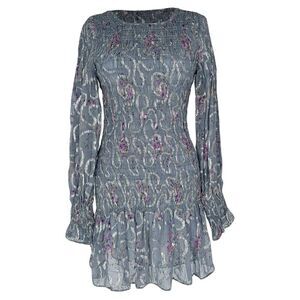 LoveShackFancy Scarlett Smocked Mini Dress in Multicolor Silk